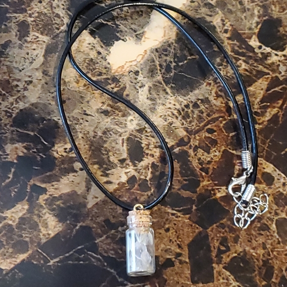 Rose Quartz Dandelion Love Wish Charm Necklace Withcraft Pagan Wiccan - Picture 7 of 8